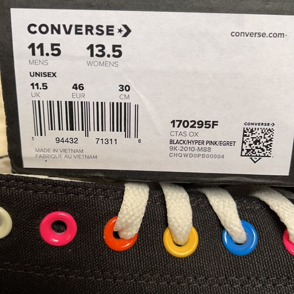 Converse Ctas OX Black/Hyper Pink/Egret MEN`S - Picture 16 of 16